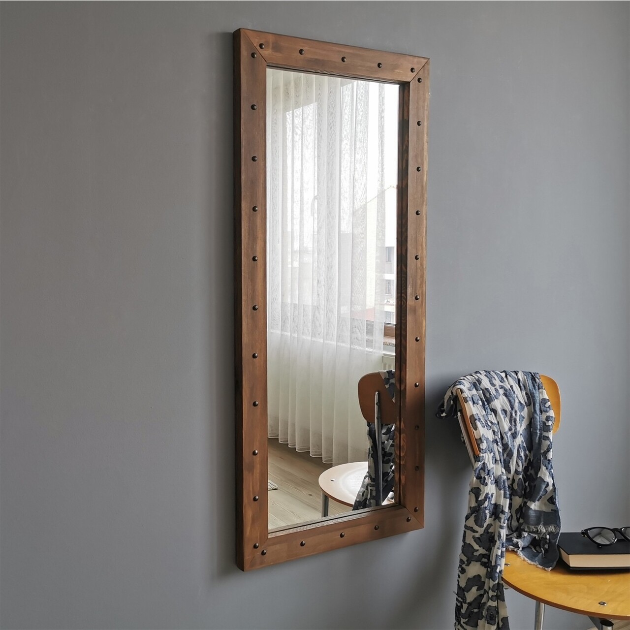 Oglinda decorativa Z50110CV, Neostill, 50 x 110 cm, walnut - imagine 5